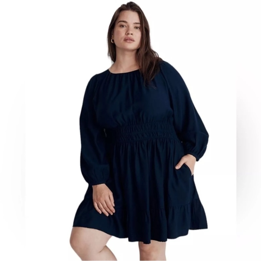 Madewell Sophia Open Back Minidress in Deep Indigo‎ Size 3X NWT